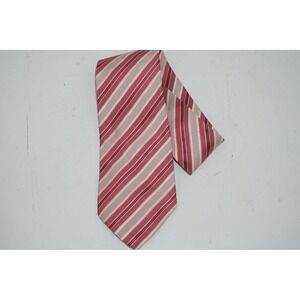 Kiton Tie Mens One Size Red Striped Classic Pointed Luxury Necktie Designer
